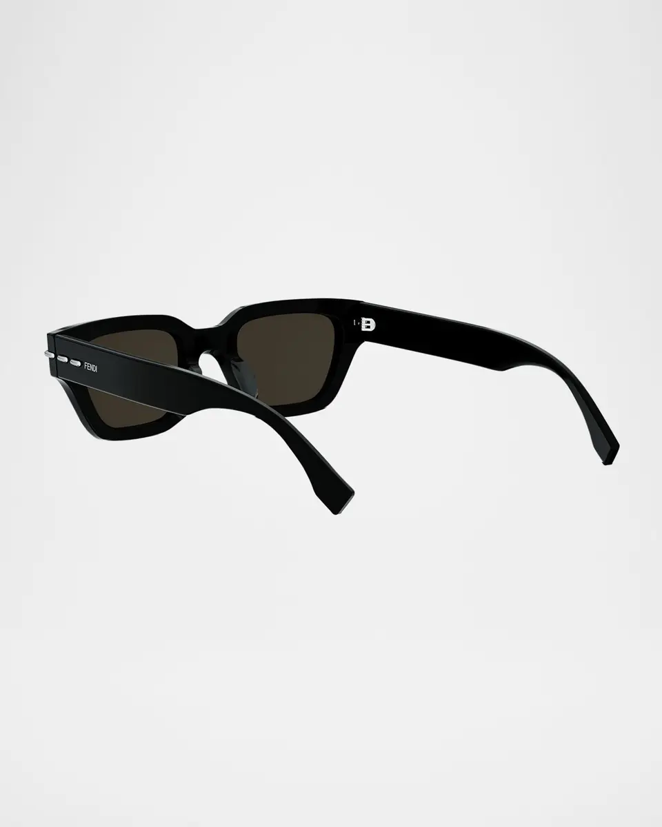 Fendi Men's Selleria Acetate Three-Stitch Rectangle Sunglasses | Thumbnail 2 Fendi Men's Selleria Acetate Three-Stitch Rectangle Sunglasses | Thumbnail 2