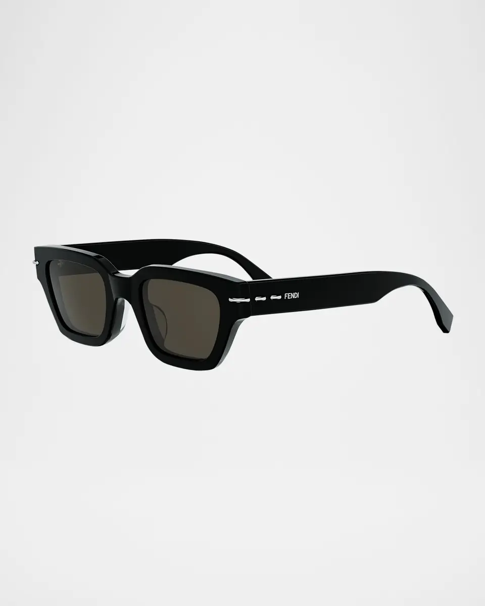 Fendi Men's Selleria Acetate Three-Stitch Rectangle Sunglasses | Thumbnail 3 Fendi Men's Selleria Acetate Three-Stitch Rectangle Sunglasses | Thumbnail 3
