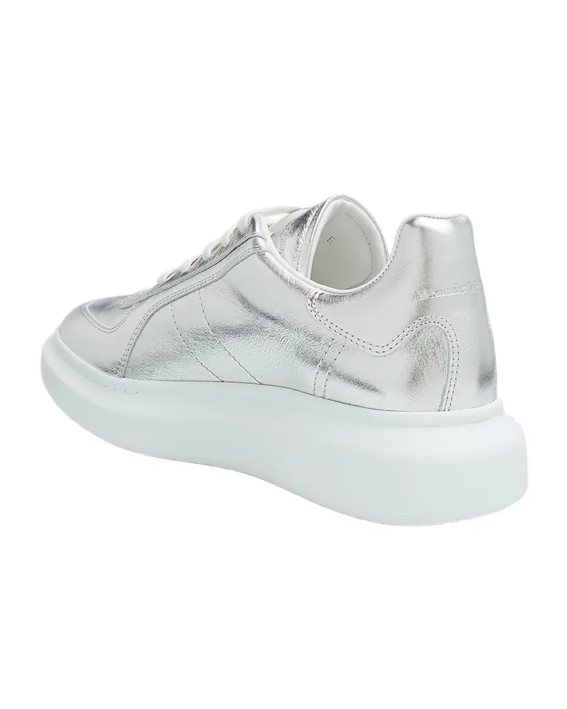 Alexander McQueen Men's Metallic-Trim Leather Low-Top Sneakers | Image 1 Alexander McQueen Men's Metallic-Trim Leather Low-Top Sneakers | Image 1