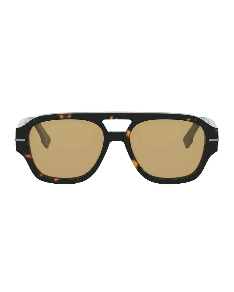 Fendi Men's Fendigraphy Metal Logo Acetate Square Sunglasses | Image 1 Fendi Men's Fendigraphy Metal Logo Acetate Square Sunglasses | Image 1