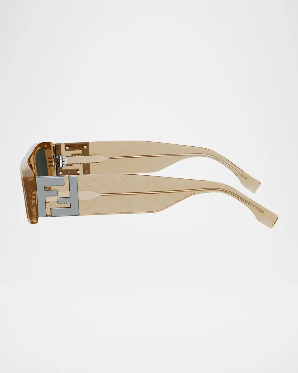 Fendi Men's FF Squared Acetate Rectangle Sunglasses | Thumbnail 4 Fendi Men's FF Squared Acetate Rectangle Sunglasses | Thumbnail 4