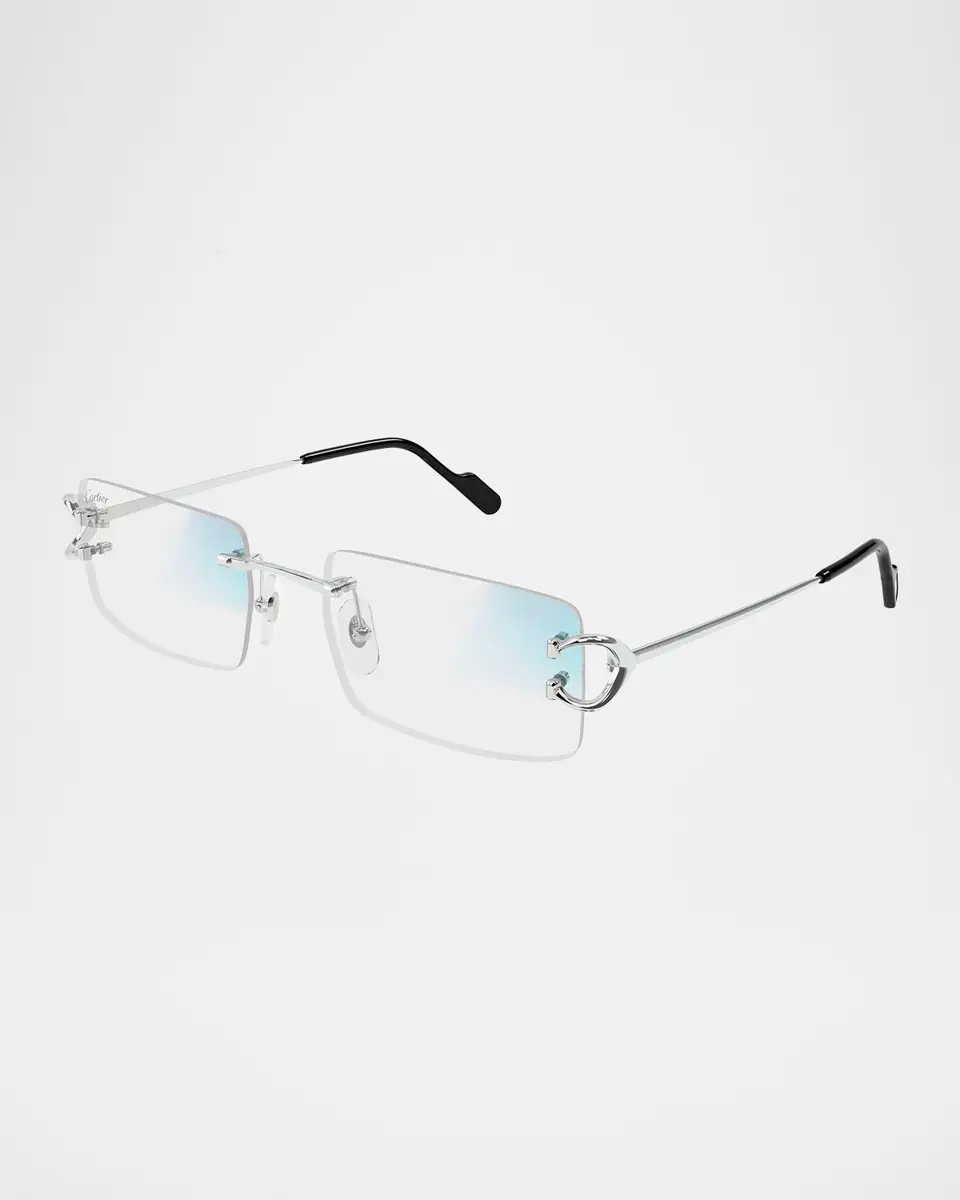 Cartier Men's Rimless Metal C-Hinge Rectangle Sunglasses | Thumbnail 4 Cartier Men's Rimless Metal C-Hinge Rectangle Sunglasses | Thumbnail 4