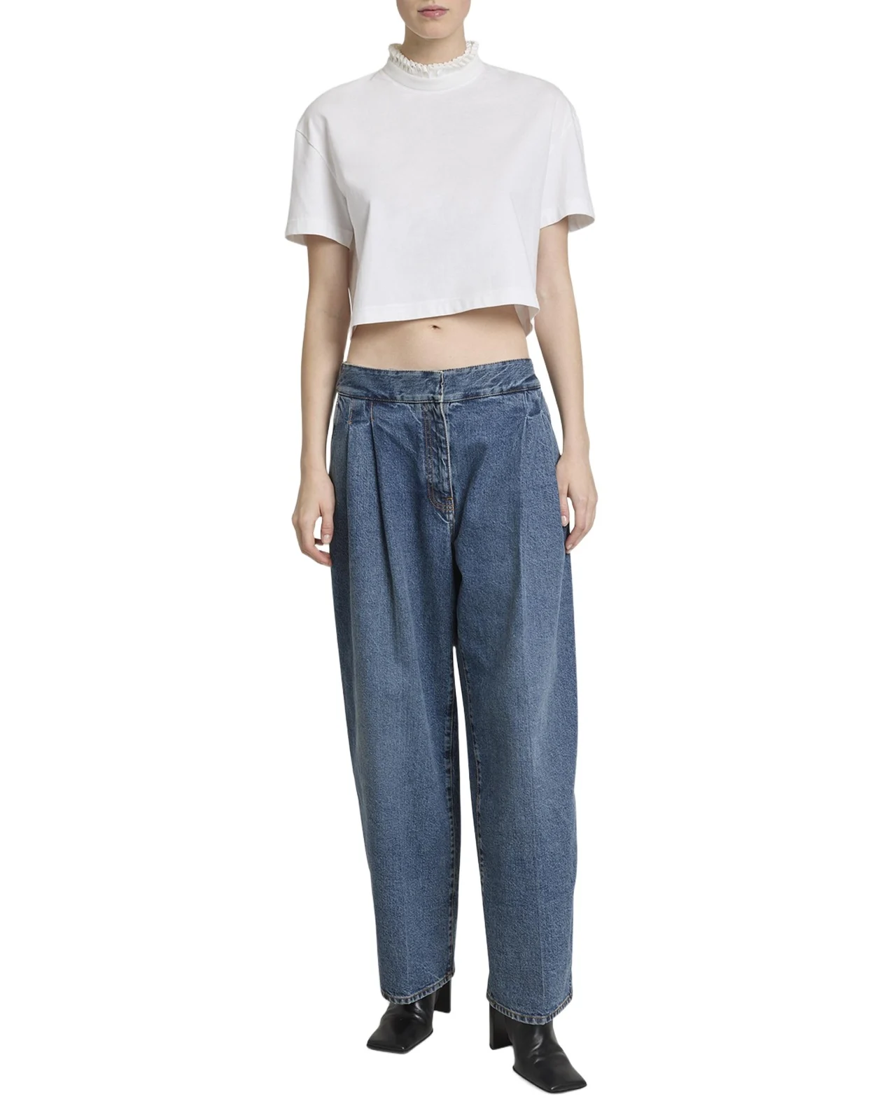 Cotton Jersey Cropped T-Shirt