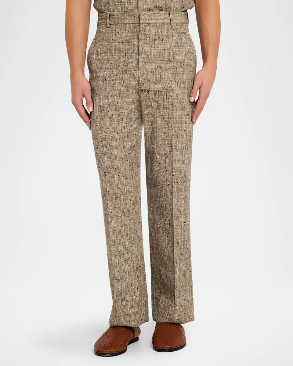 Bottega Veneta Men's Straight-Leg Textured Trousers | Thumbnail 3 Bottega Veneta Men's Straight-Leg Textured Trousers | Thumbnail 3