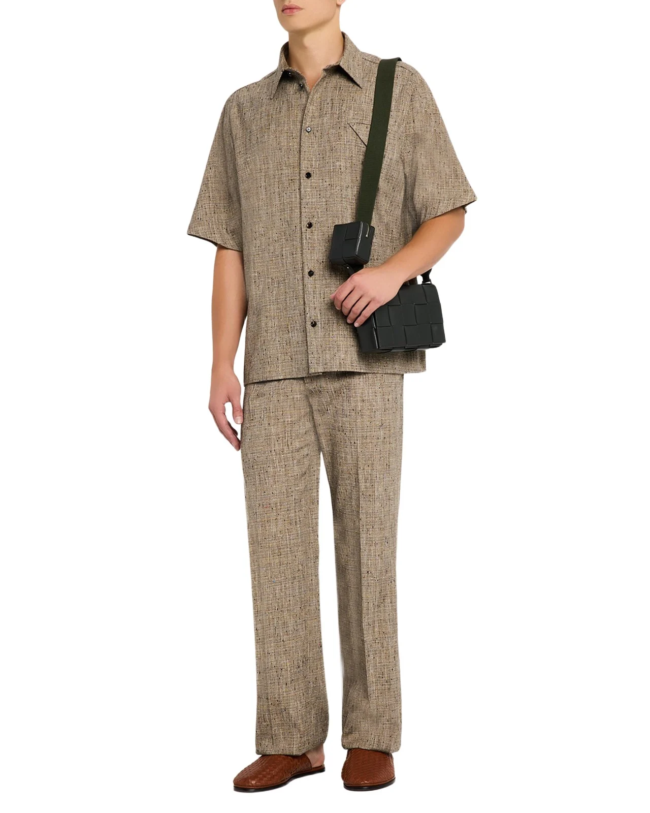 Men's Straight-Leg Textured Trousers