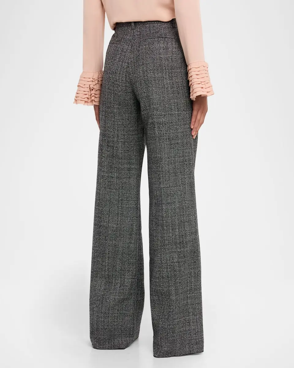 Valentino Garavani Textured Wool Wide-Leg Pants | Thumbnail 2 Valentino Garavani Textured Wool Wide-Leg Pants | Thumbnail 2