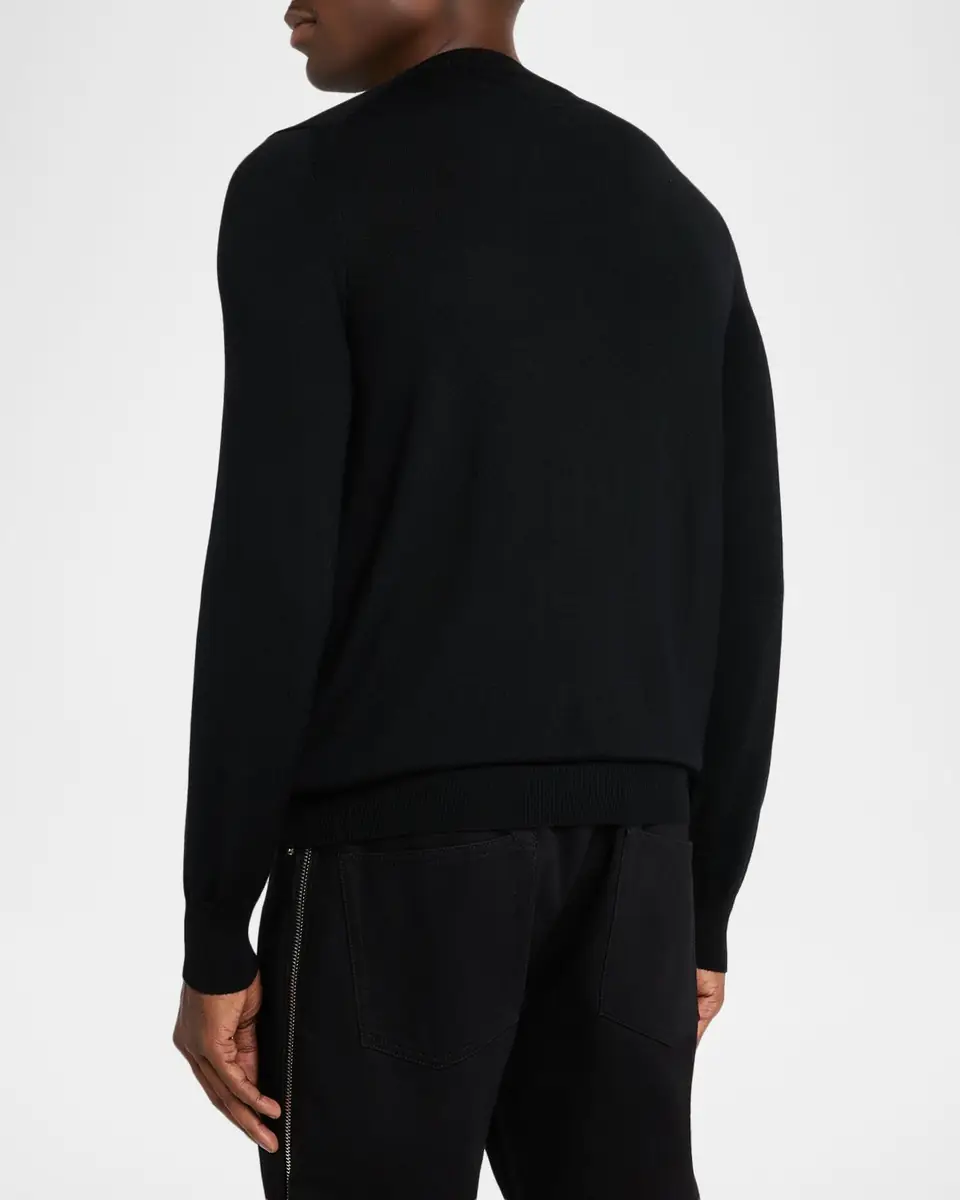 Alexander McQueen Men's Wool Jacquard Logo Crewneck Sweater | Thumbnail 3 Alexander McQueen Men's Wool Jacquard Logo Crewneck Sweater | Thumbnail 3