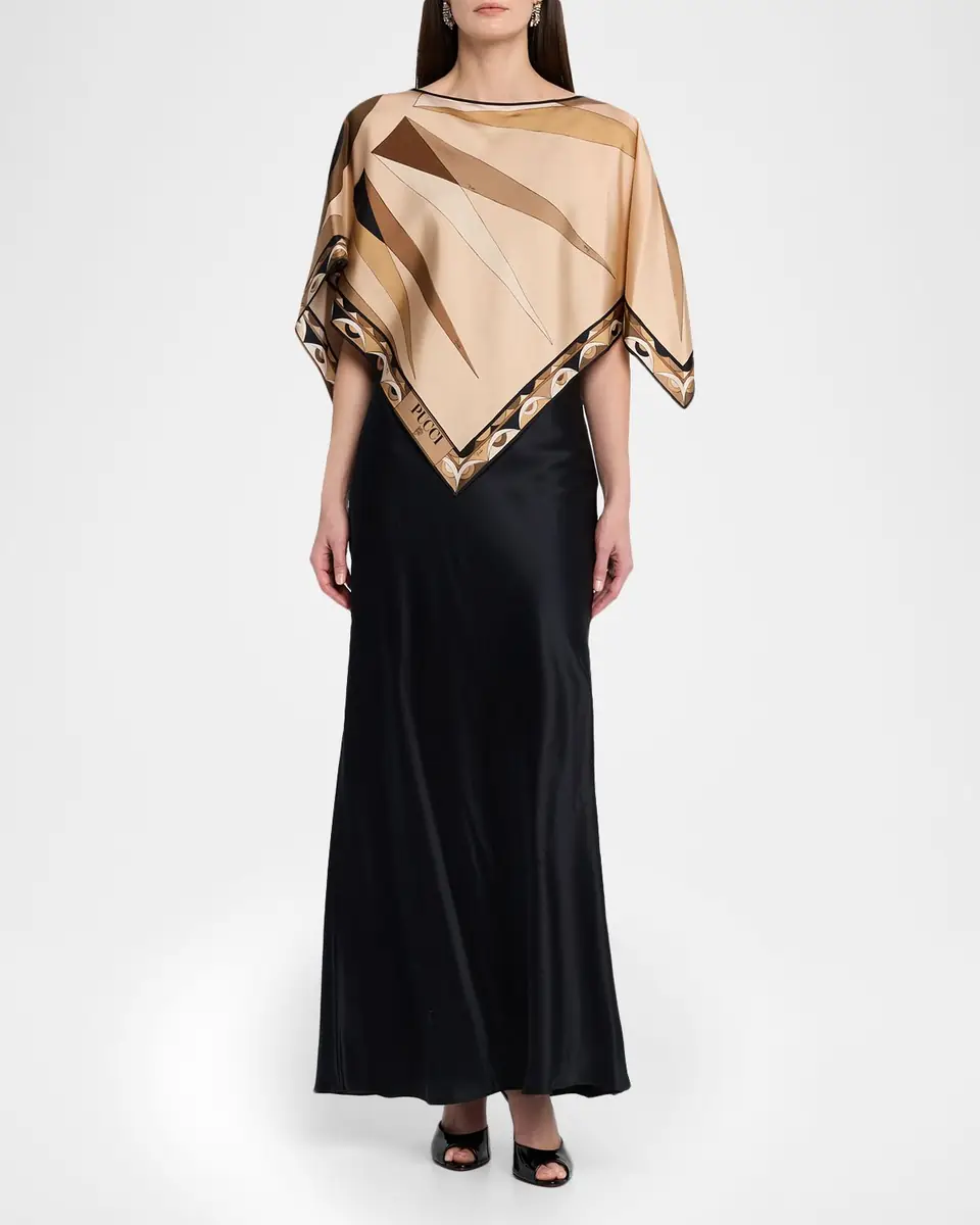PUCCI Volute Silk Twill Cape Blouse | Thumbnail 2