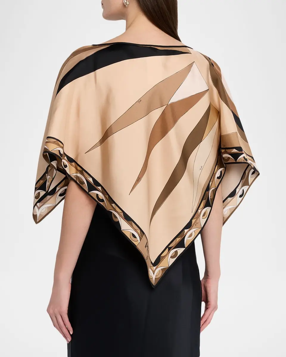 PUCCI Volute Silk Twill Cape Blouse | Thumbnail 3
