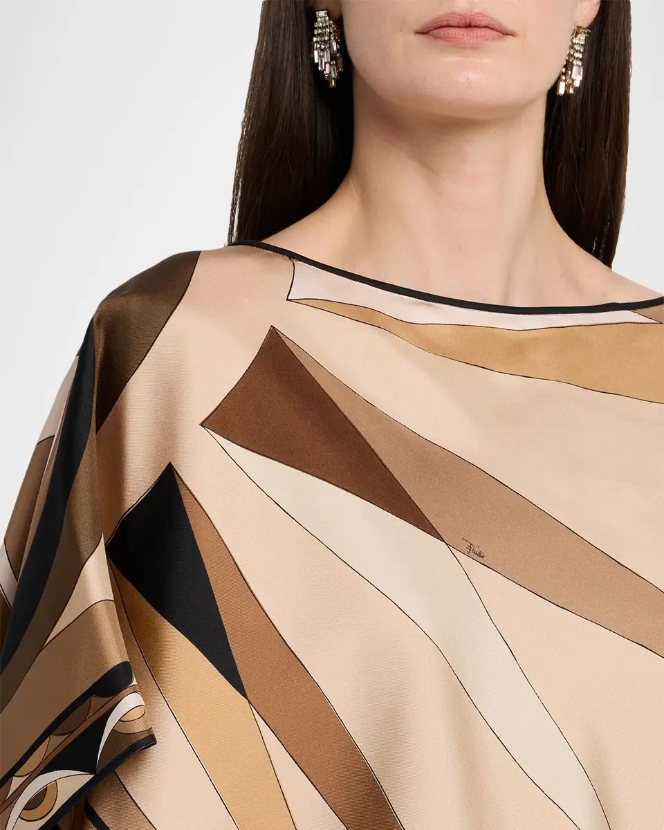 PUCCI Volute Silk Twill Cape Blouse | Thumbnail 5