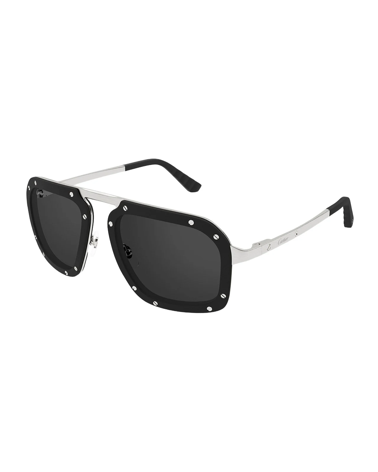 Men's Oversized Metal Rectangle Sunglasses