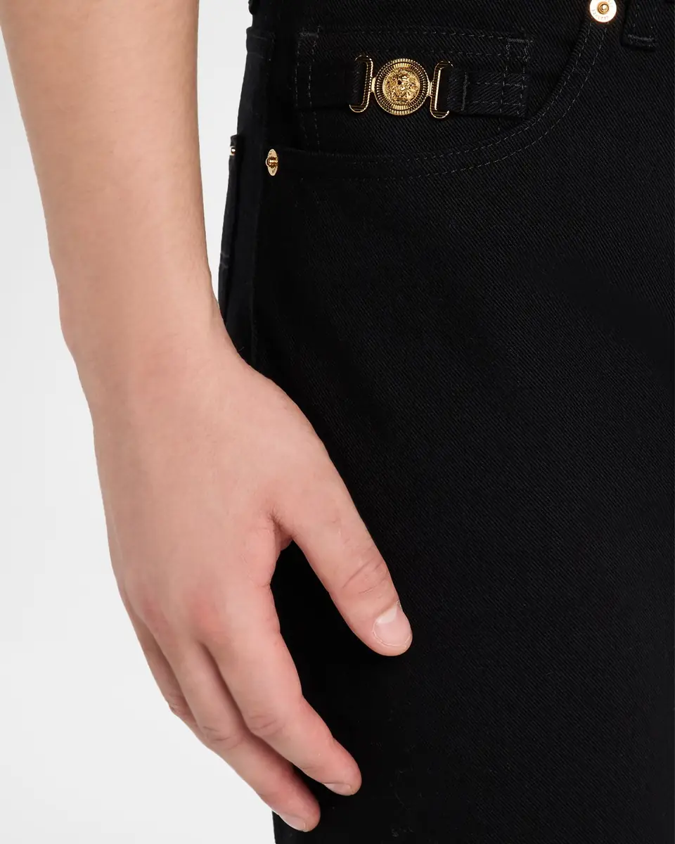 Versace Men's Slim-Fit Black Denim Jeans | Thumbnail 4