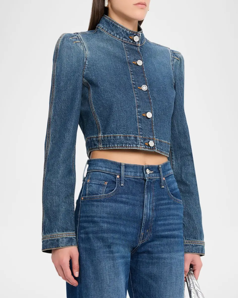 Alaïa Denim High-Neck Jacket | Thumbnail 3 Alaïa Denim High-Neck Jacket | Thumbnail 3