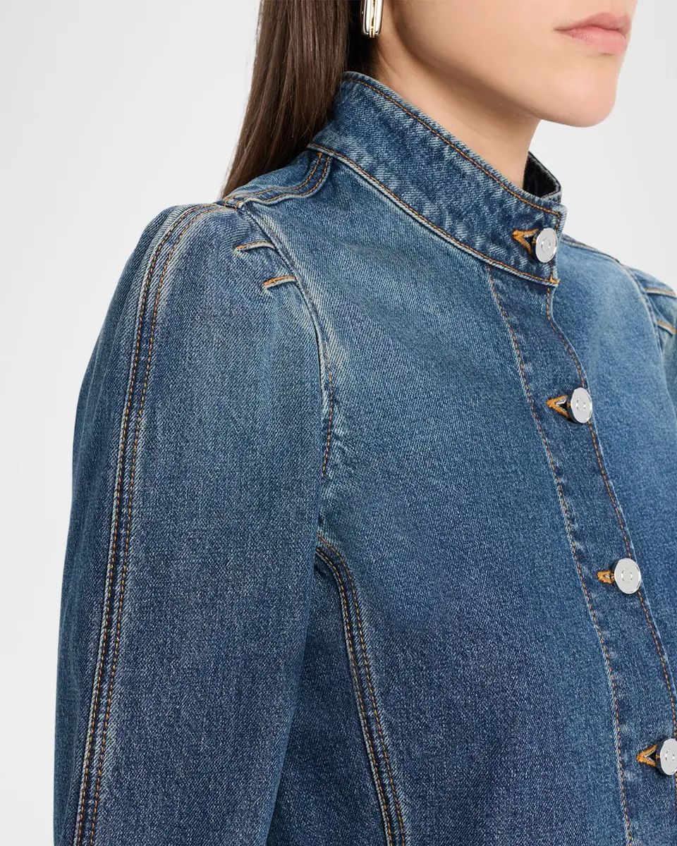 Alaïa Denim High-Neck Jacket | Thumbnail 4 Alaïa Denim High-Neck Jacket | Thumbnail 4