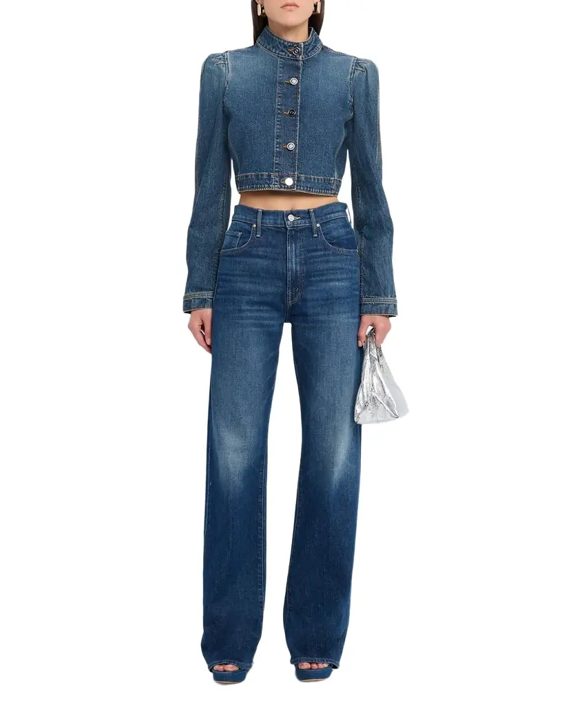 Alaïa Denim High-Neck Jacket | Image 1 Alaïa Denim High-Neck Jacket | Image 1