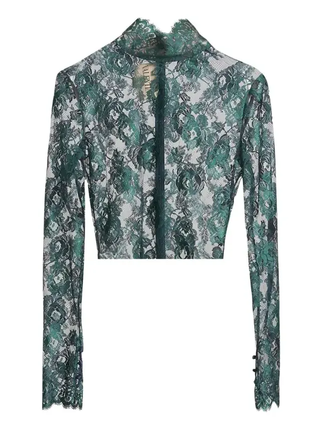 Floral Lace High-Neck Top