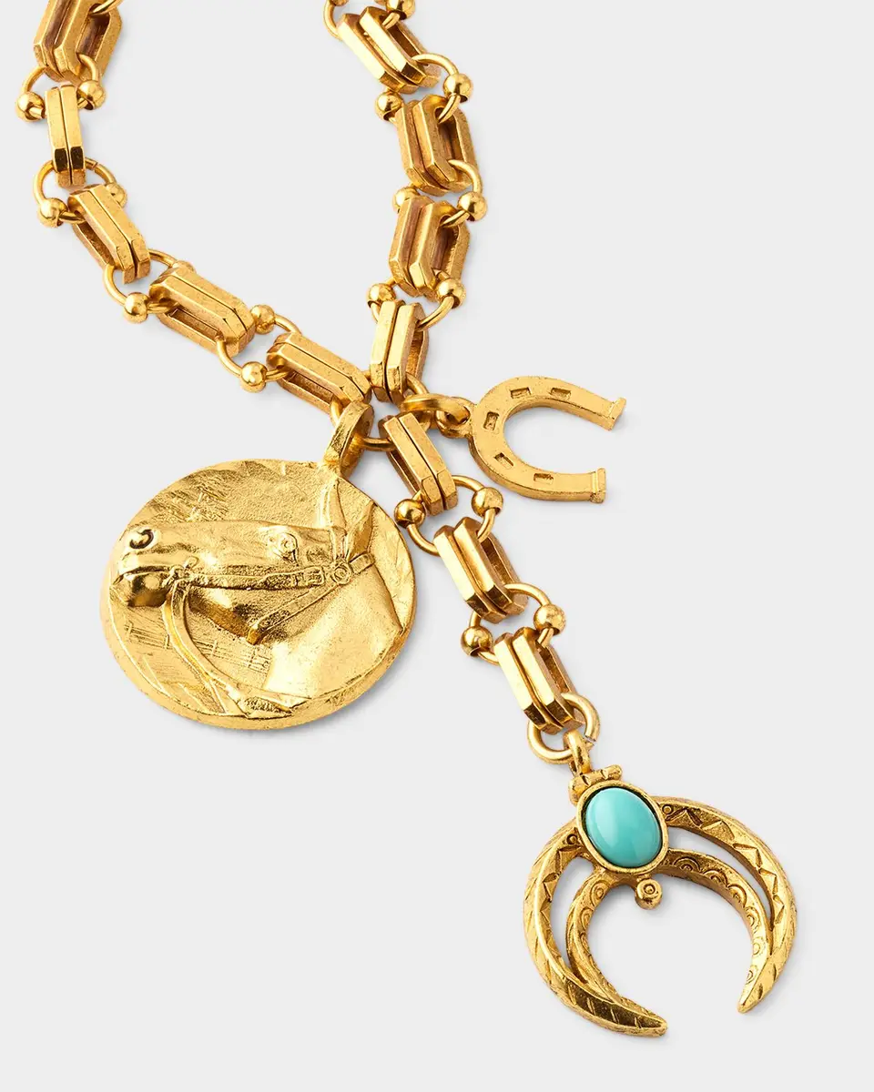 Elizabeth Cole Laurel Pendant Chain Necklace | Thumbnail 2