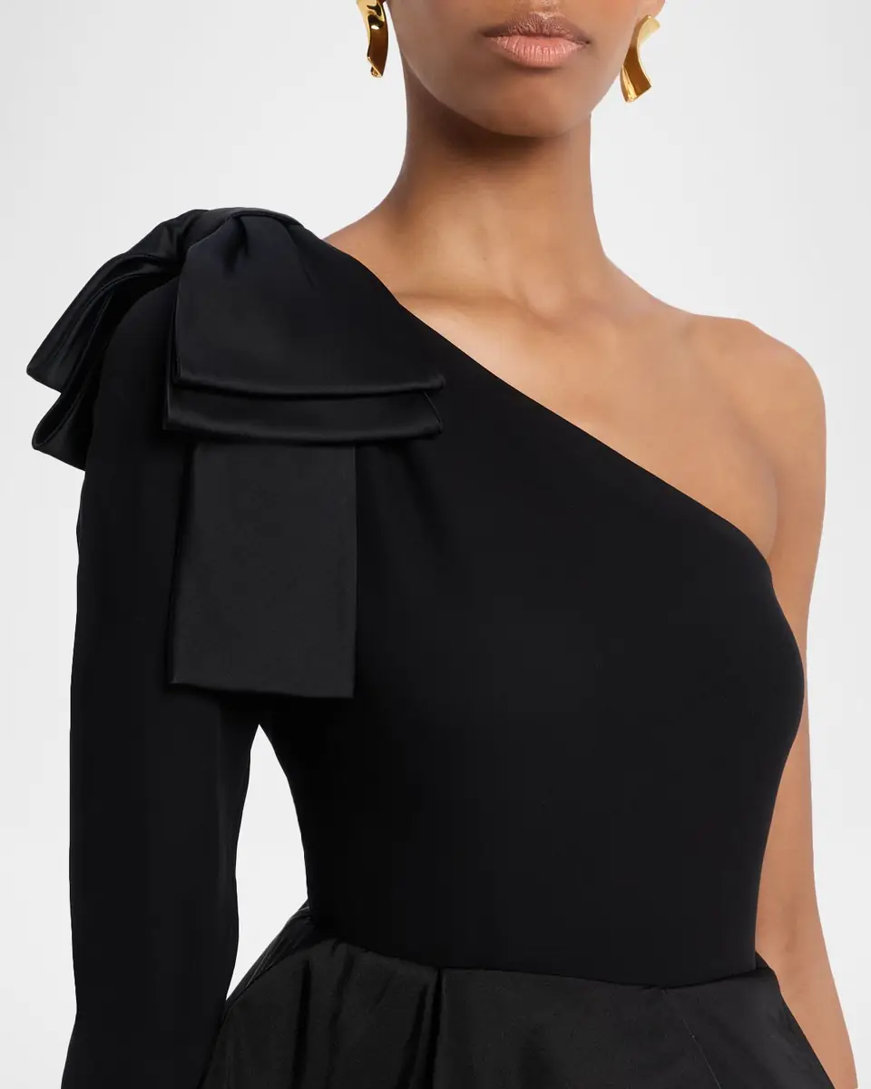 Valentino Garavani One-Shoulder Long-Sleeve Ruffle Mini Dress | Thumbnail 5