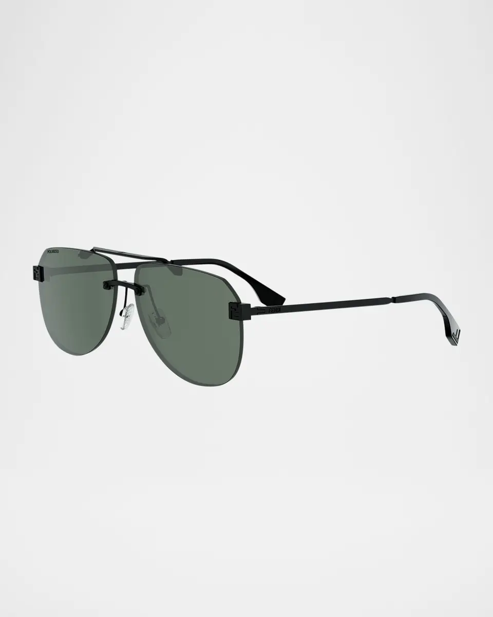 Fendi Men's Sky Polarized-Lens Metal Aviator Sunglasses | Thumbnail 3 Fendi Men's Sky Polarized-Lens Metal Aviator Sunglasses | Thumbnail 3