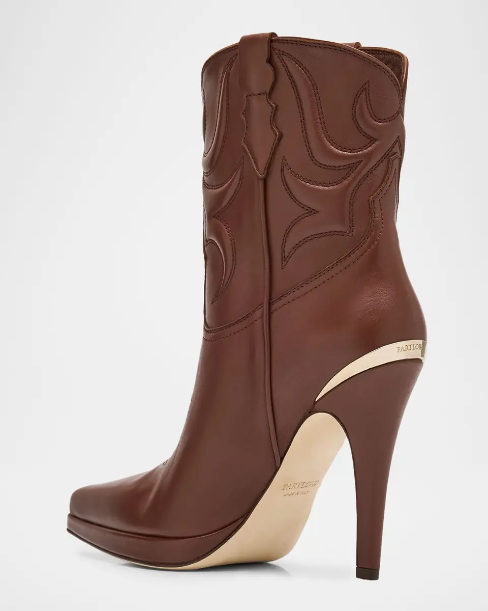 Partlow Camp Embroidered Leather Stiletto Cowboy Boots | Thumbnail 3 Partlow Camp Embroidered Leather Stiletto Cowboy Boots | Thumbnail 3