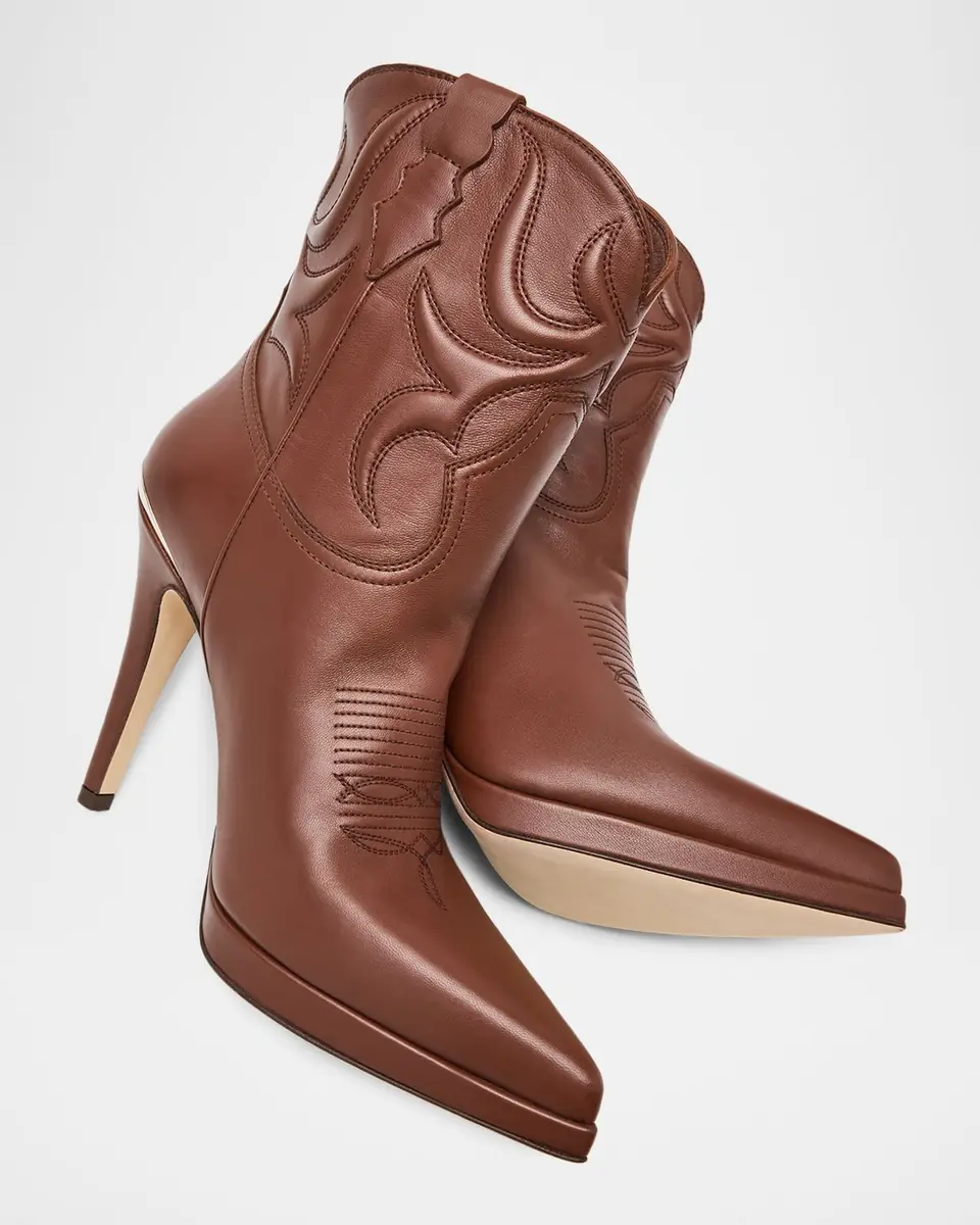 Partlow Camp Embroidered Leather Stiletto Cowboy Boots | Thumbnail 6 Partlow Camp Embroidered Leather Stiletto Cowboy Boots | Thumbnail 6