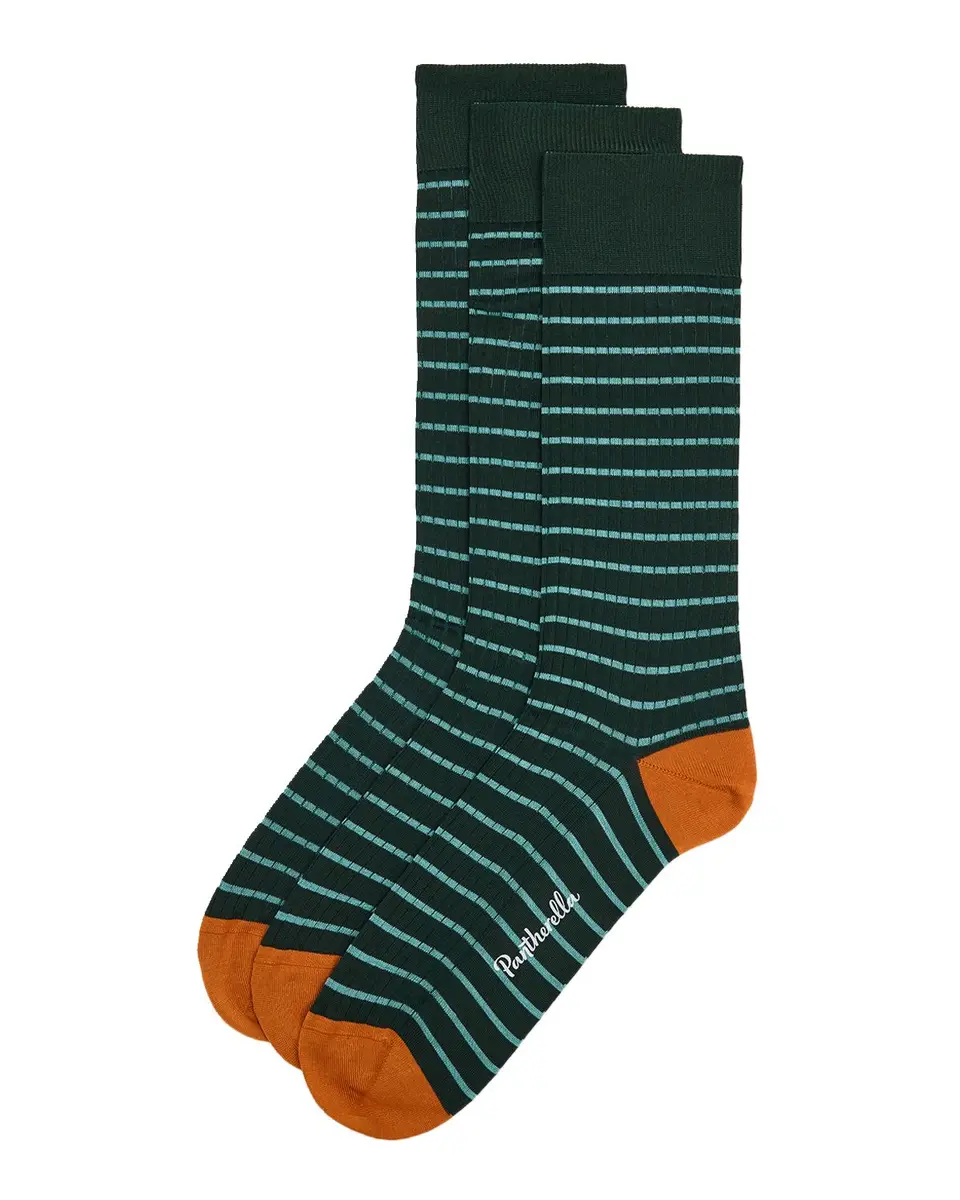 Pantherella Men's Downe Fine Stripe Calf-Length Socks | Thumbnail 3 Pantherella Men's Downe Fine Stripe Calf-Length Socks | Thumbnail 3
