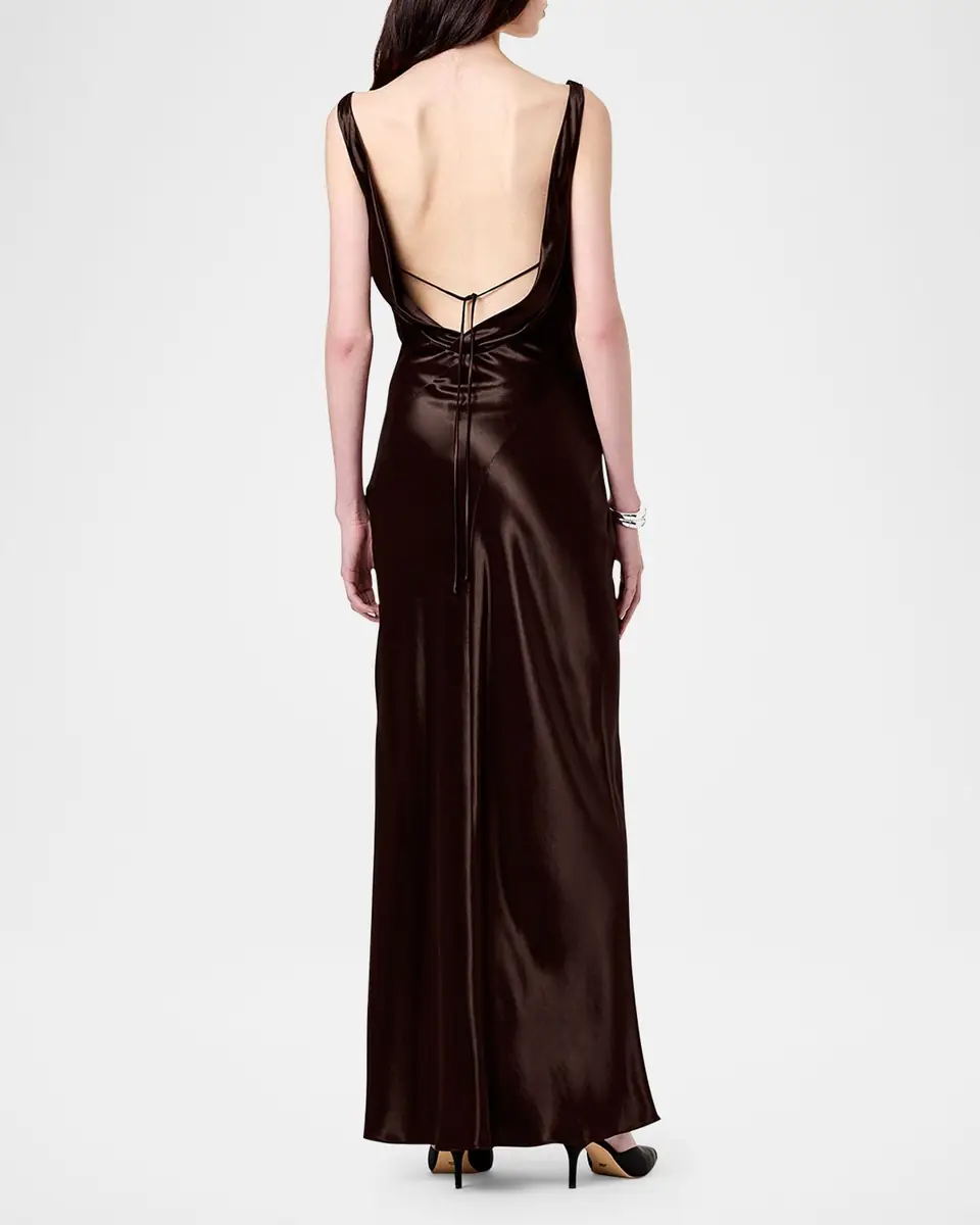 NICHOLAS Alfina Backless Cowl-Neck Column Gown | Thumbnail 2 NICHOLAS Alfina Backless Cowl-Neck Column Gown | Thumbnail 2