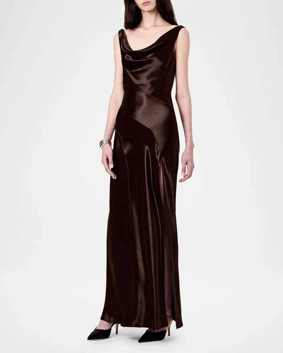 NICHOLAS Alfina Backless Cowl-Neck Column Gown | Thumbnail 3 NICHOLAS Alfina Backless Cowl-Neck Column Gown | Thumbnail 3