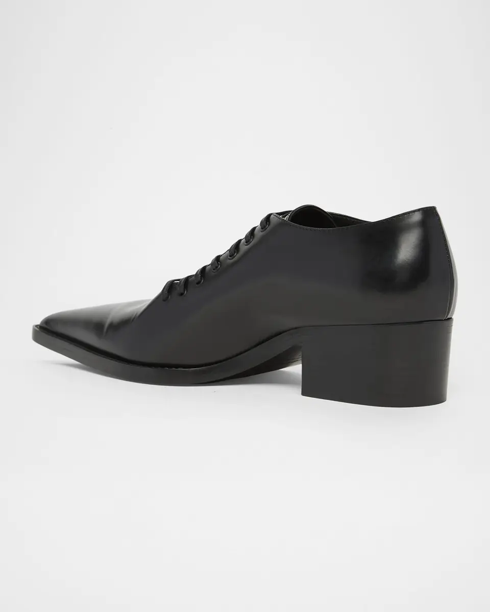 Alexander McQueen Men's Leather Pointed-Toe Derby Shoes | Thumbnail 4 Alexander McQueen Men's Leather Pointed-Toe Derby Shoes | Thumbnail 4