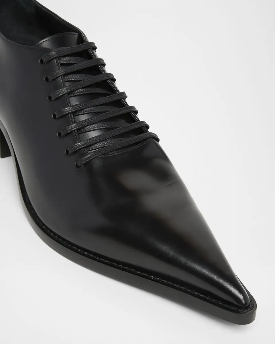 Alexander McQueen Men's Leather Pointed-Toe Derby Shoes | Thumbnail 5 Alexander McQueen Men's Leather Pointed-Toe Derby Shoes | Thumbnail 5