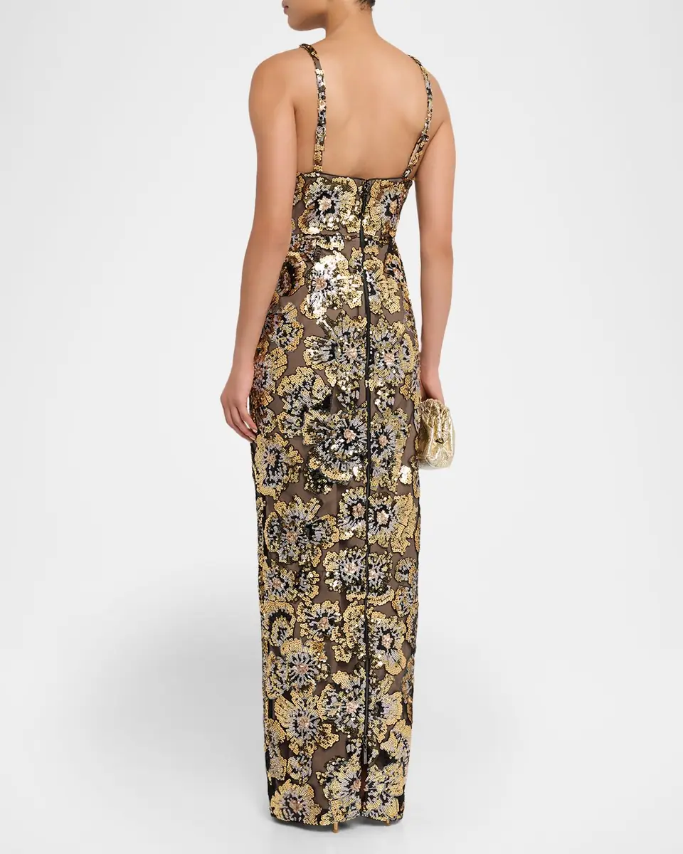 Bronx and Banco Allegra Sequined Sleeveless V-Neck Gown | Thumbnail 2