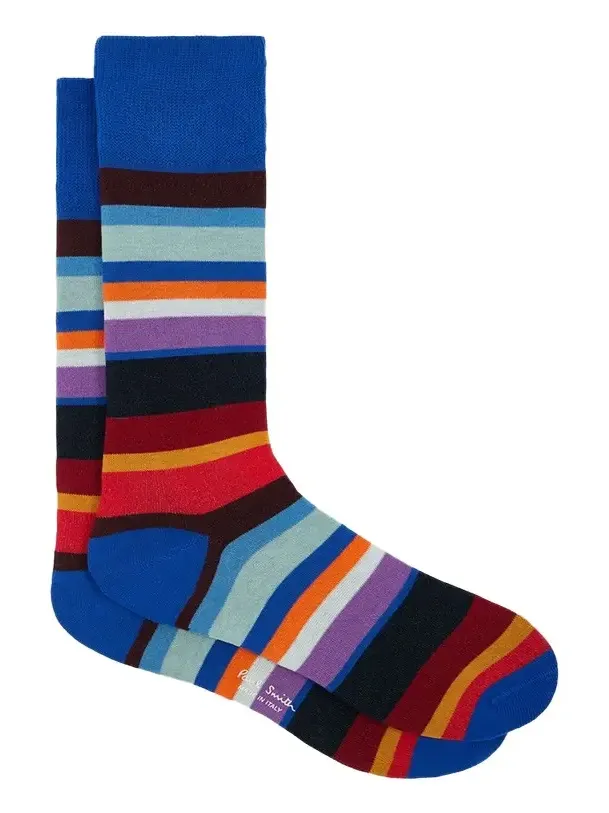 Paul Smith Men's Marek Color-Block Cotton Crew Socks