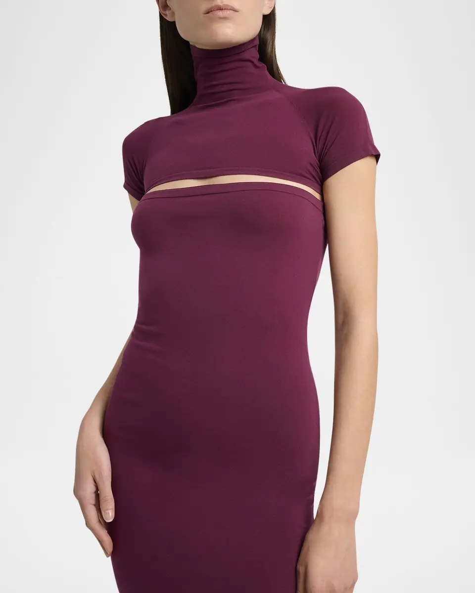 ALAÏA Second-Skin Knit Cutout Midi Dress | Thumbnail 4