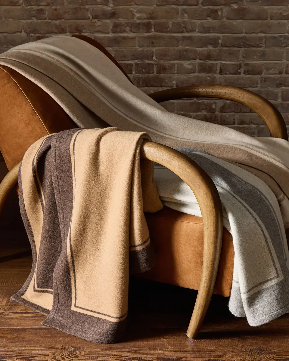 Sofia Cashmere Skyline Border Stripe Cashmere Throw, 56" x 72" | Thumbnail 5 Sofia Cashmere Skyline Border Stripe Cashmere Throw, 56" x 72" | Thumbnail 5
