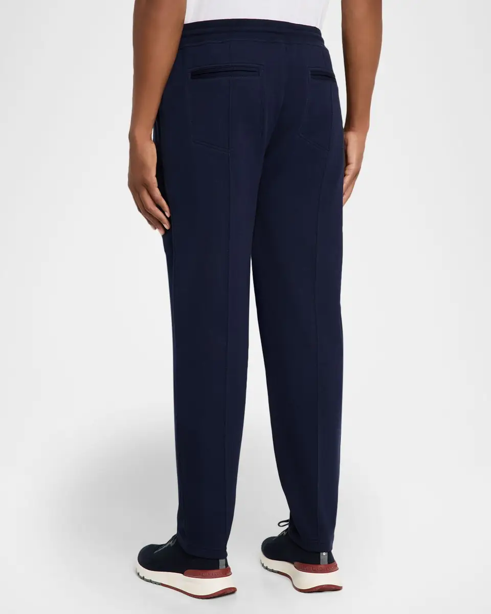 Brunello Cucinelli Men's French Terry Double Cloth Pintuck Pleated Trousers | Thumbnail 2 Brunello Cucinelli Men's French Terry Double Cloth Pintuck Pleated Trousers | Thumbnail 2
