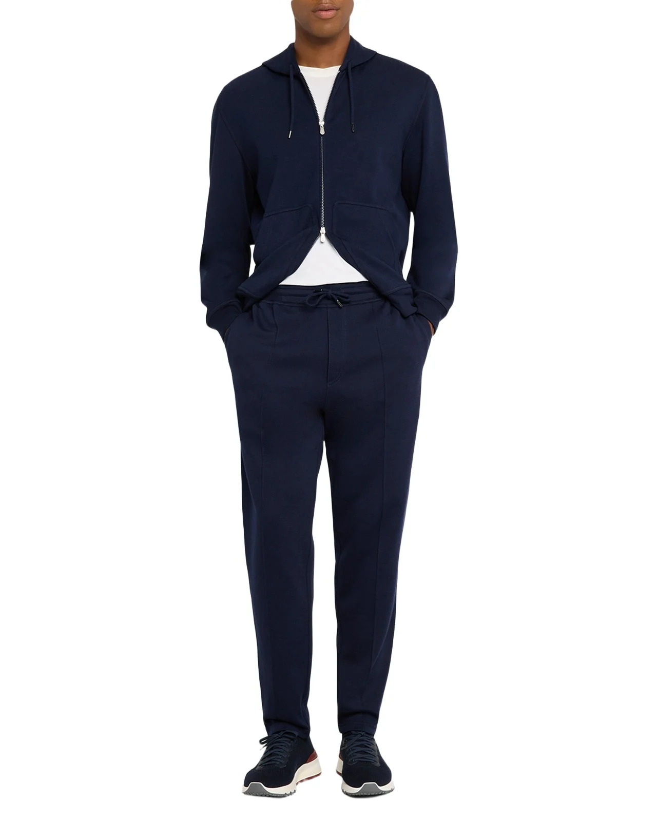 Men's French Terry Double Cloth Pintuck Pleated Trousers Men's French Terry Double Cloth Pintuck Pleated Trousers