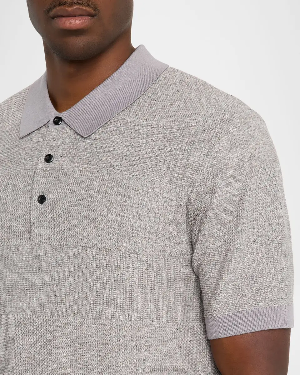 Scotch & Soda Men's Cotton Knit Tonal Stripe Classic-Fit Polo Shirt | Thumbnail 4 Scotch & Soda Men's Cotton Knit Tonal Stripe Classic-Fit Polo Shirt | Thumbnail 4