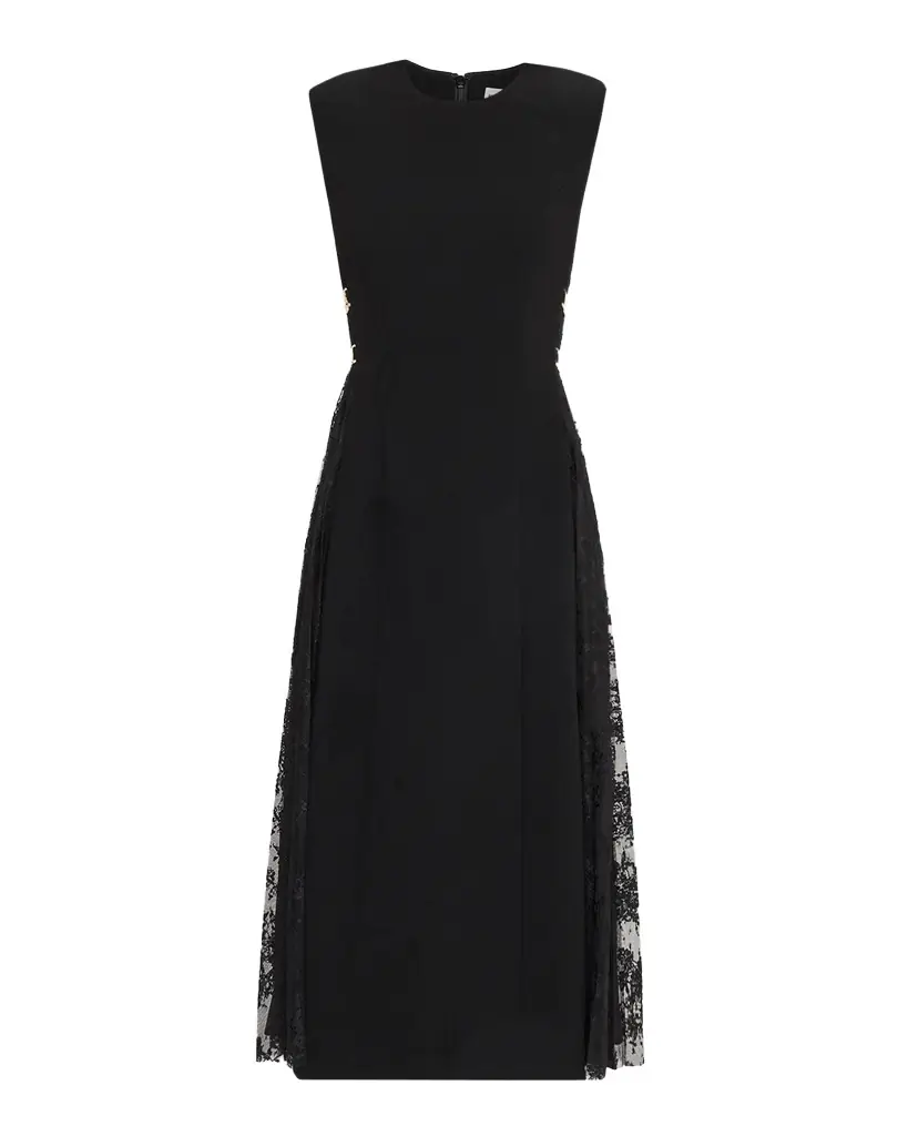 Milena Sleeveless Lace-Inset Midi Dress Milena Sleeveless Lace-Inset Midi Dress