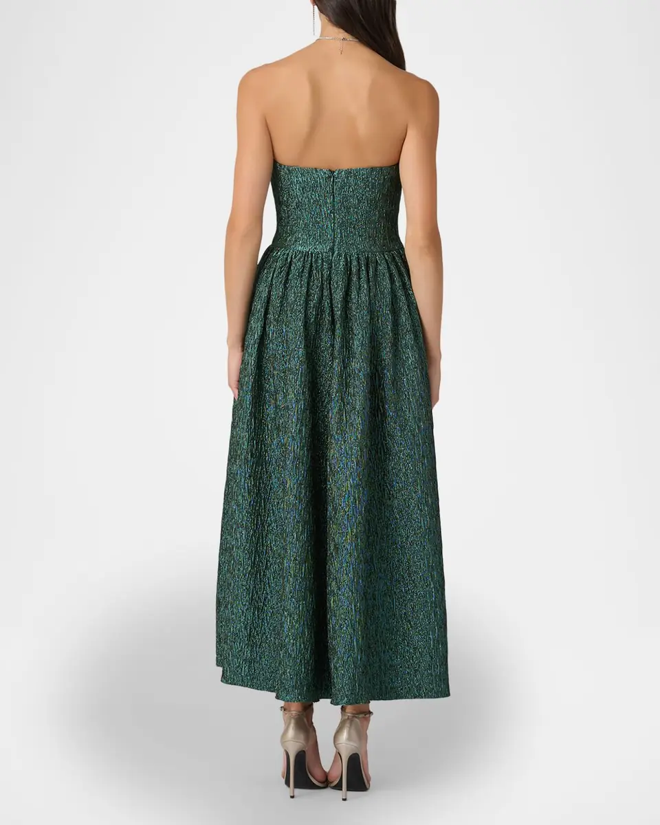 Shoshanna Lilla Strapless Metallic Jacquard Maxi Dress | Thumbnail 2