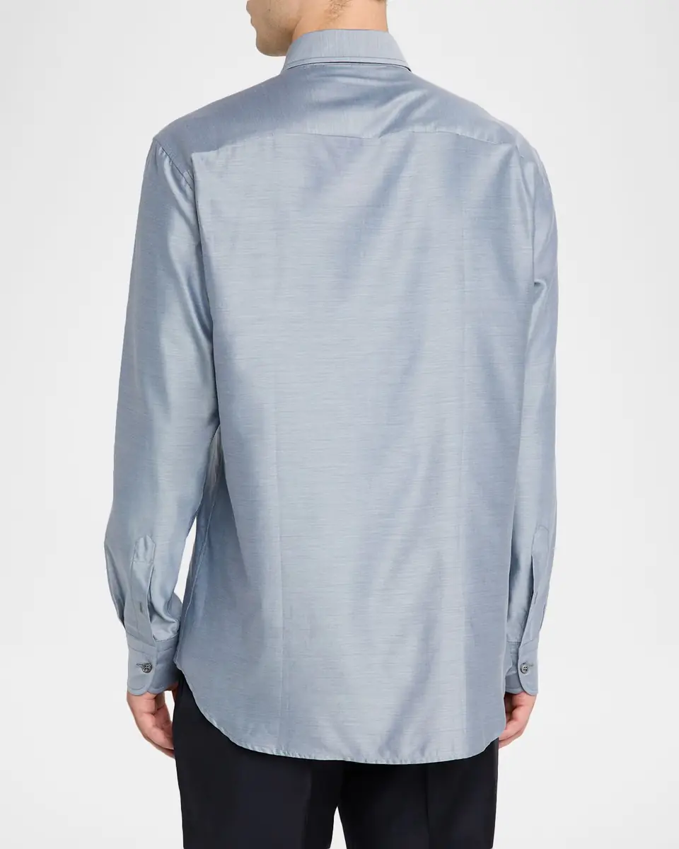 Brioni Men's Cotton Twill Classic-Fit Sport Shirt | Thumbnail 2 Brioni Men's Cotton Twill Classic-Fit Sport Shirt | Thumbnail 2