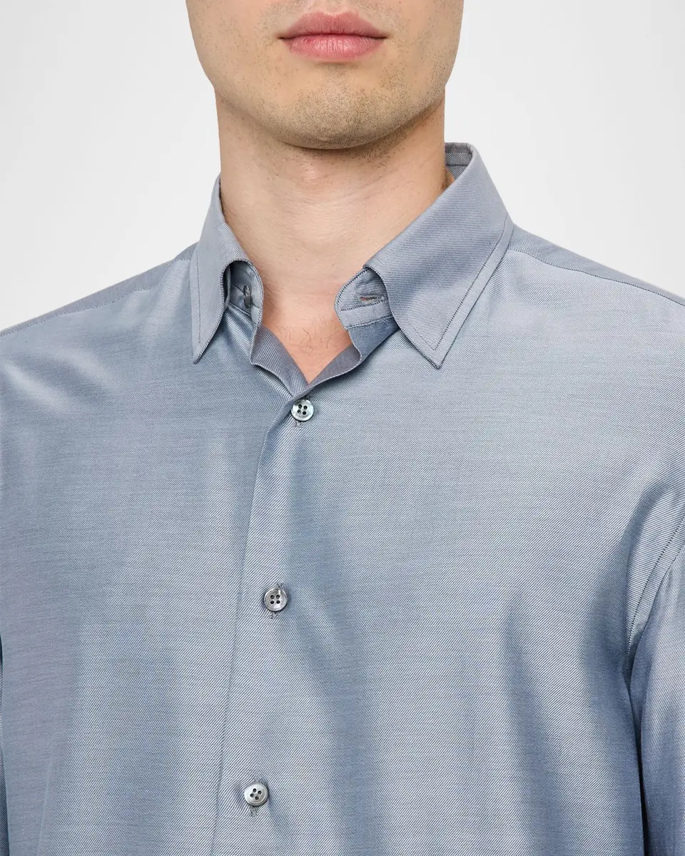 Brioni Men's Cotton Twill Classic-Fit Sport Shirt | Thumbnail 4 Brioni Men's Cotton Twill Classic-Fit Sport Shirt | Thumbnail 4