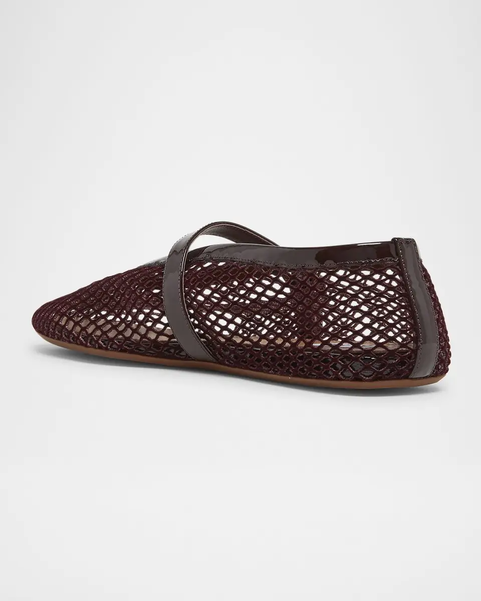 Alaïa Velvet Fishnet Mary Jane Ballerina Flats | Thumbnail 2 Alaïa Velvet Fishnet Mary Jane Ballerina Flats | Thumbnail 2