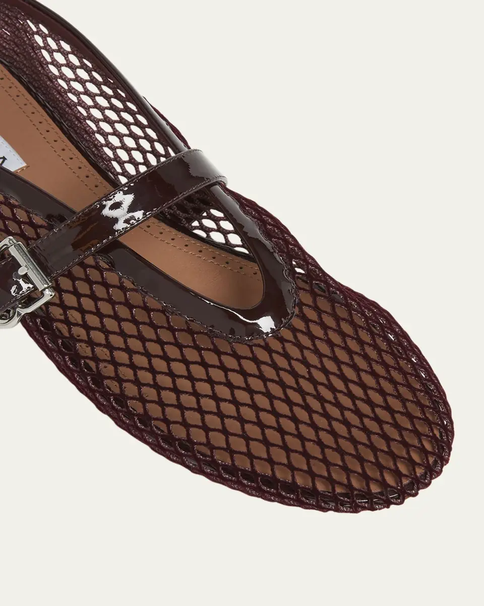 Alaïa Velvet Fishnet Mary Jane Ballerina Flats | Thumbnail 12 Alaïa Velvet Fishnet Mary Jane Ballerina Flats | Thumbnail 12