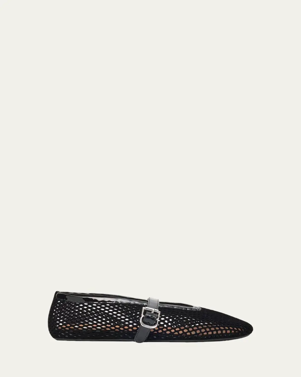 Alaïa Velvet Fishnet Mary Jane Ballerina Flats | Thumbnail 13 Alaïa Velvet Fishnet Mary Jane Ballerina Flats | Thumbnail 13