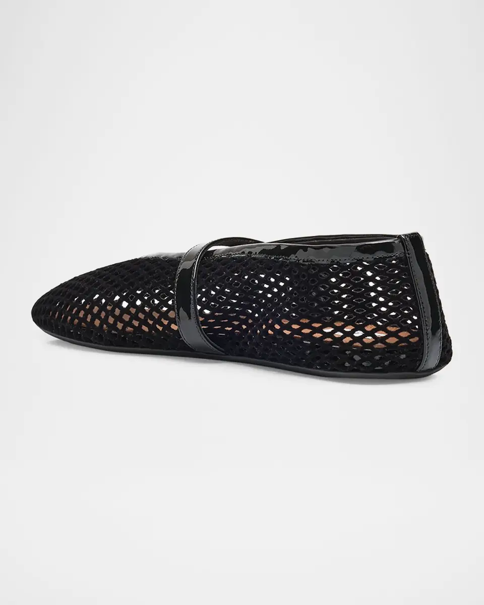 Alaïa Velvet Fishnet Mary Jane Ballerina Flats | Thumbnail 5 Alaïa Velvet Fishnet Mary Jane Ballerina Flats | Thumbnail 5