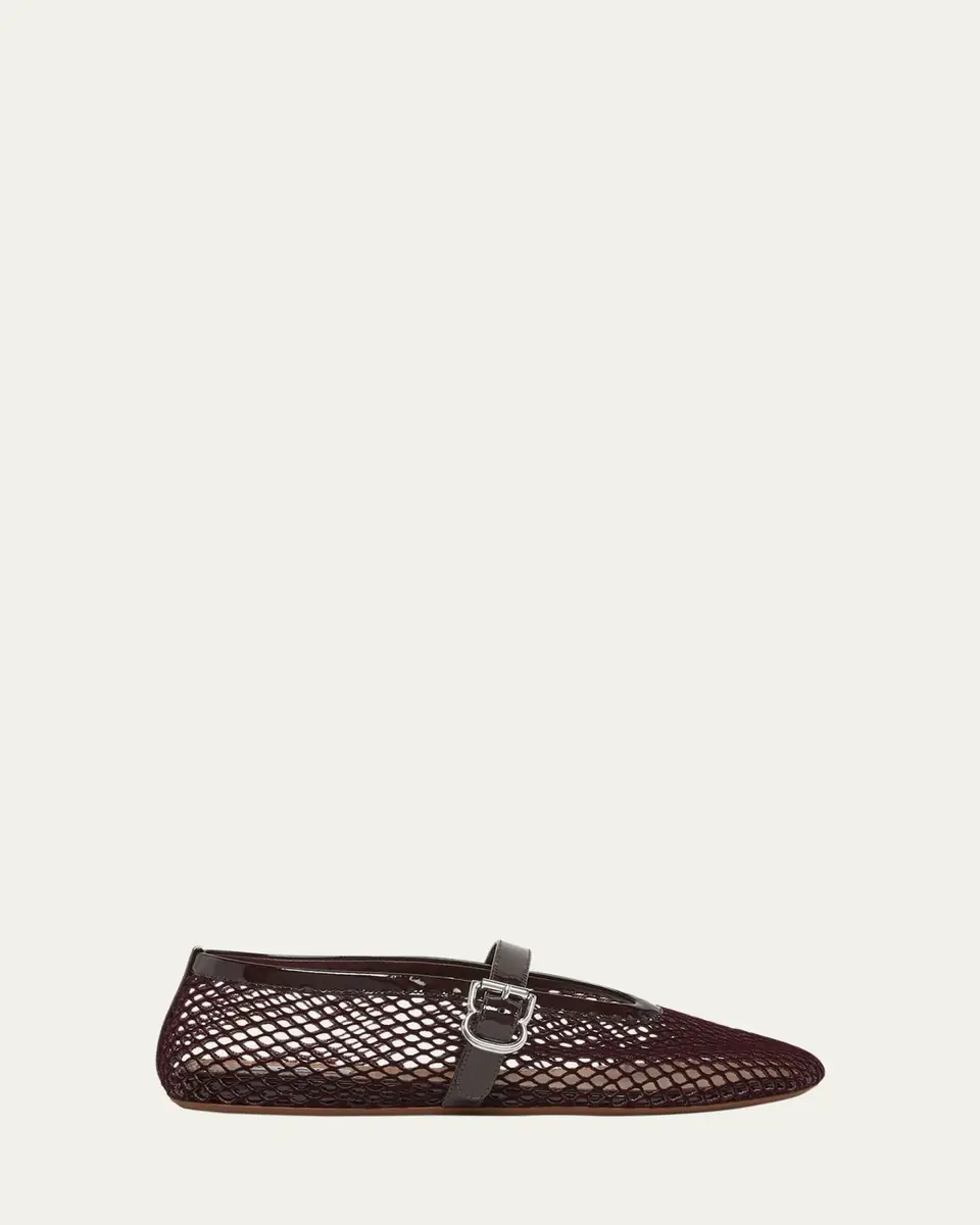 Alaïa Velvet Fishnet Mary Jane Ballerina Flats | Thumbnail 8 Alaïa Velvet Fishnet Mary Jane Ballerina Flats | Thumbnail 8