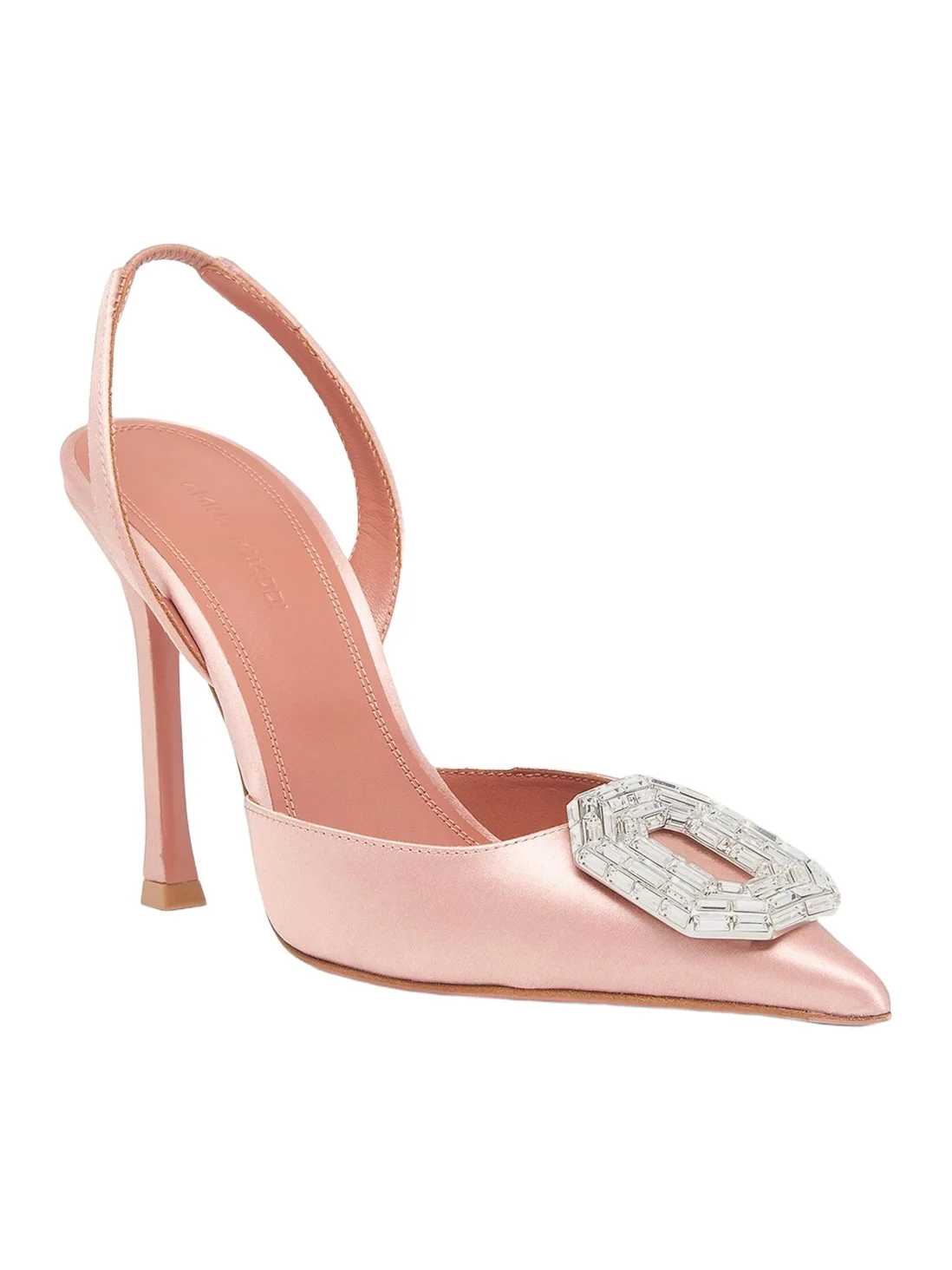 105mm Camelia Satin Crystal Halter Pumps