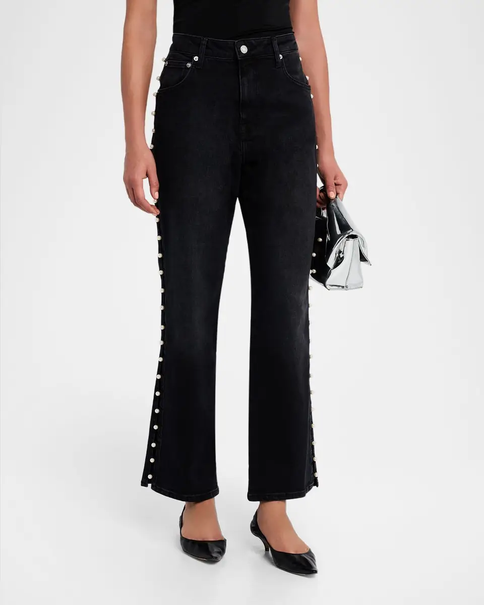 Simkhai Amelia Embellished Straight Jeans | Thumbnail 3 Simkhai Amelia Embellished Straight Jeans | Thumbnail 3