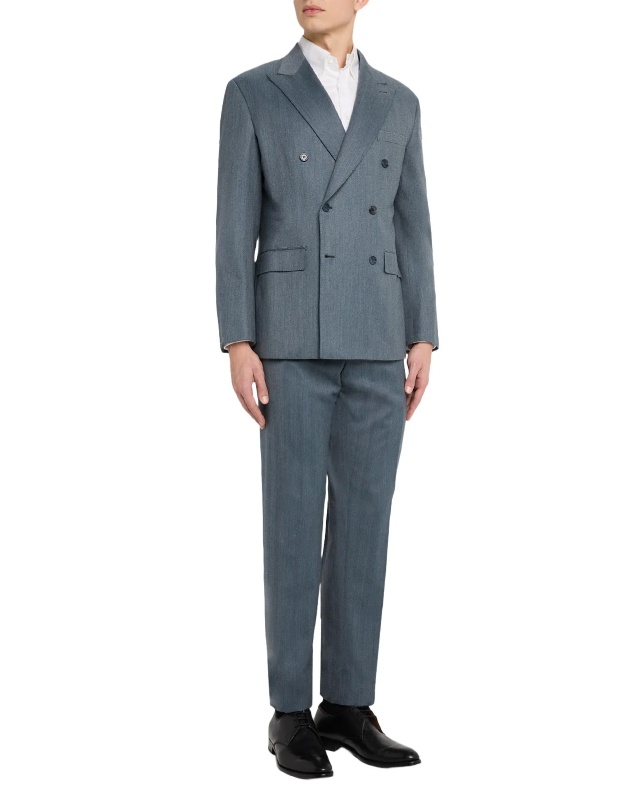 Men's Wool Plume Double-Breasted Suit