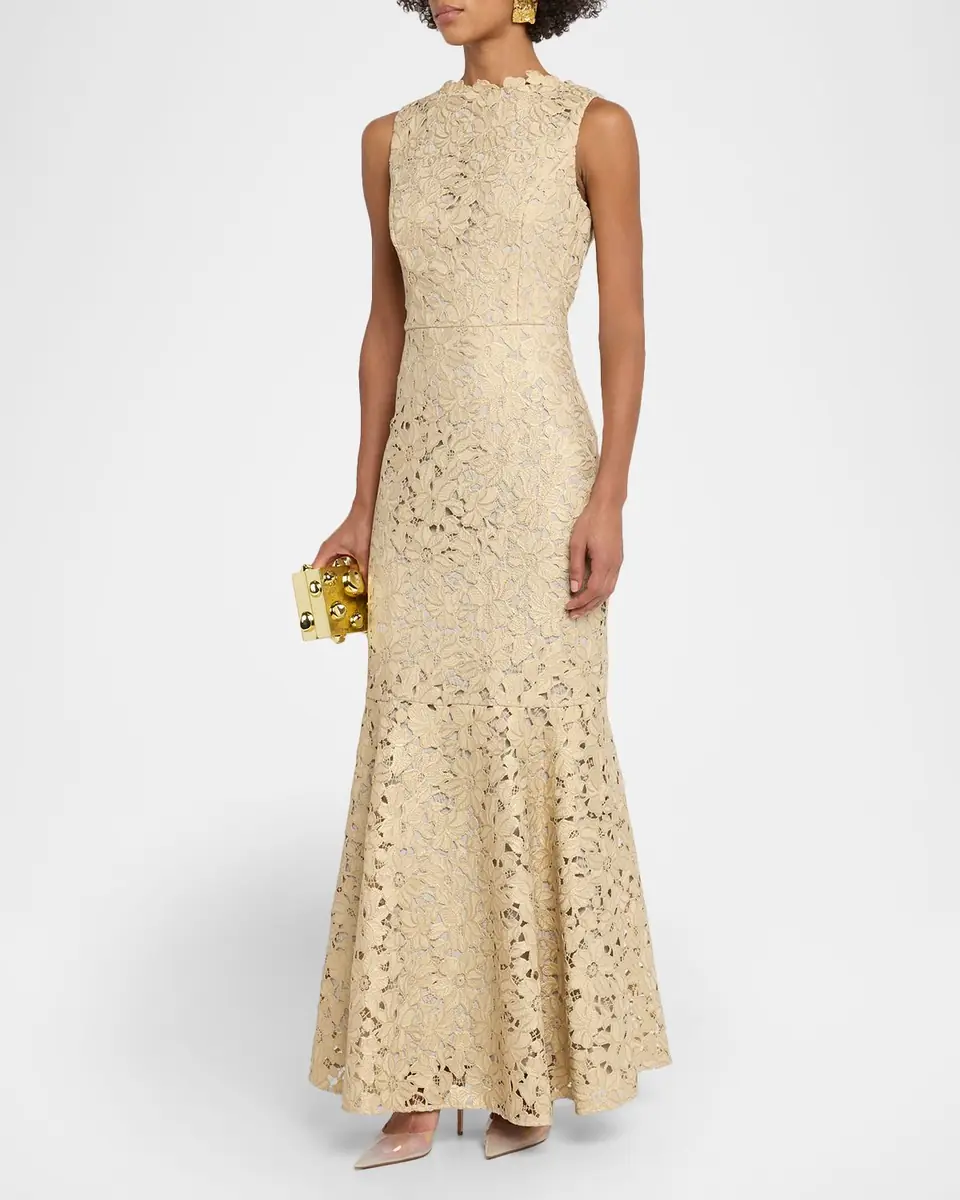 Shoshanna Reese Metallic Lace Gown | Thumbnail 3 Shoshanna Reese Metallic Lace Gown | Thumbnail 3